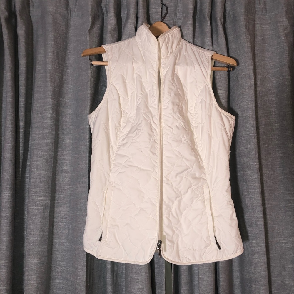 EDDIE BAUER|WHITE QUILTED VEST|S